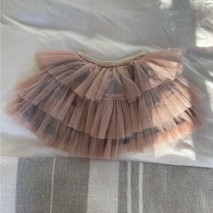 Elegant Pink Layered Tulle Skirt